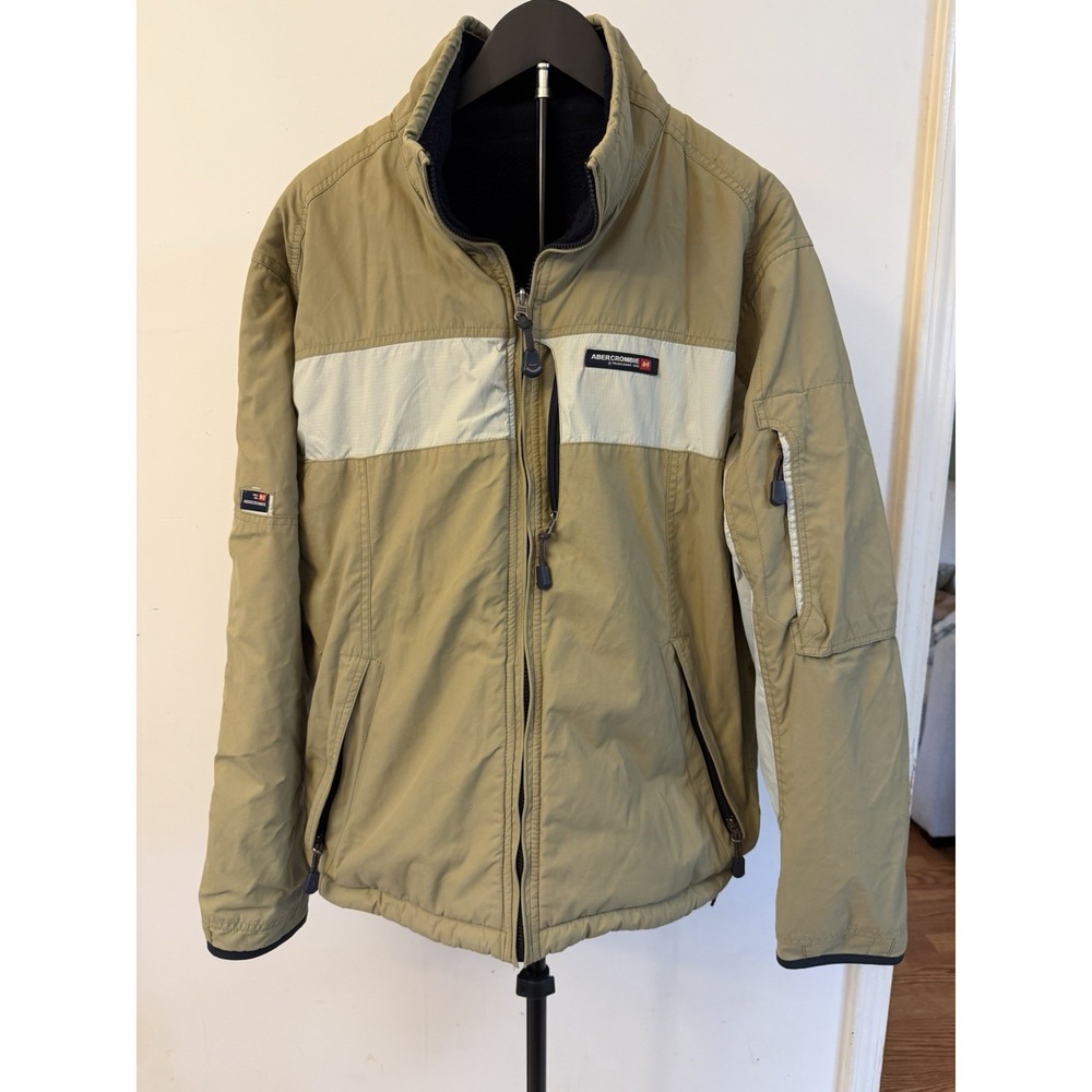 Vintage Abercrombie & Fitch Jacket Mens M Y2K Sherpa Lined Reversible